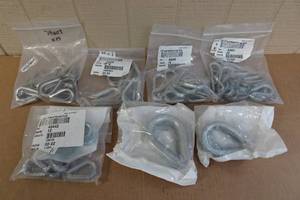 lot 179 image: Assorted Sized Closed Galvanized Wire Rope Thimbles