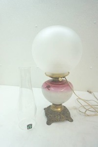 lot 2 image: vintage oil lamp converted