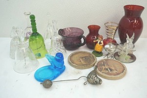 lot 3 image: glass hand bells