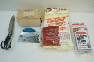 lot 105 image: vacuum bags, plastic roll, scissors