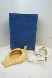 lot 150 image: hamper, bedpans