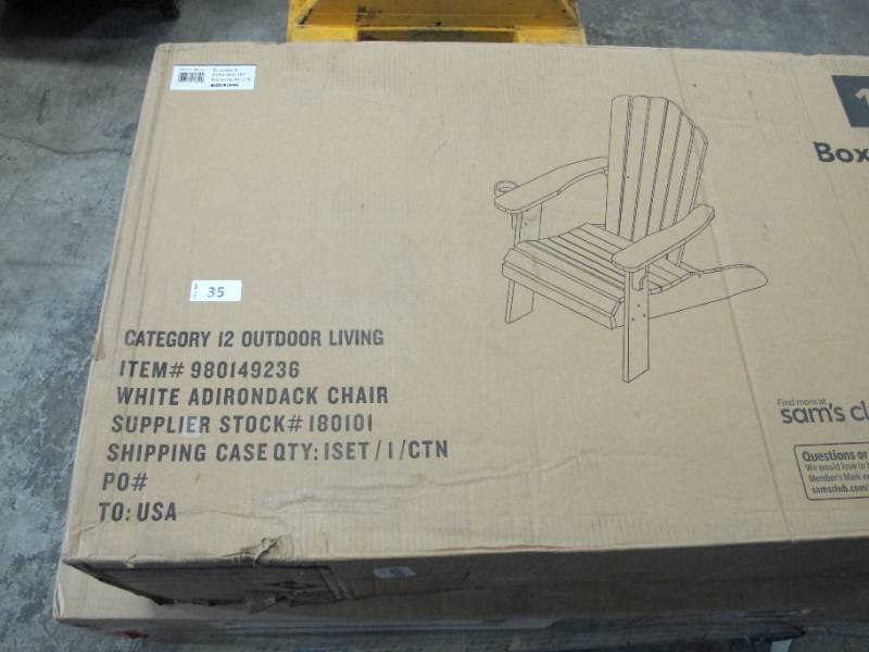 lot 591 image: NEW Members Mark Adirondack Chair - White