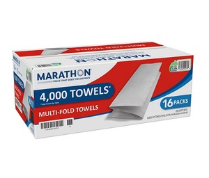 lot 439 image: Marathon Multifold 1-Ply Paper Towels, 9.2 x 9.4 (250 towelspk., 16 pks.)