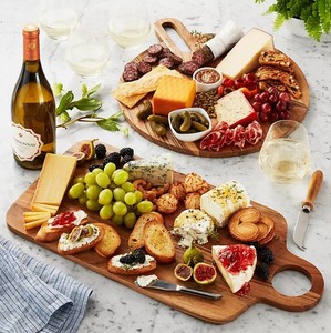 lot 445 image: NEW Members Mark Acacia Wood Charcuterie Boards, Set of 2
