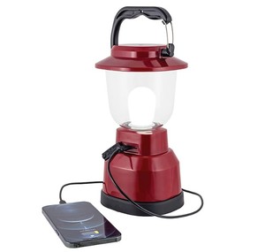 lot 459 image: NEW EcoScapes Dual Power LED Rechargeable Lantern - Maroon Red