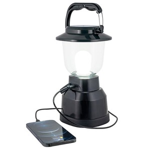 lot 525 image: NEW EcoScapes Dual Power LED Rechargeable Lantern - Black