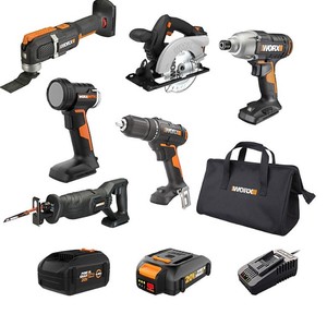 lot 473 image: NEW WORX Power Share 6-Tool Combo Kit WX919L
