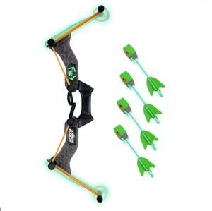 lot 506 image: NEW Glow-In-The-Dark HyperStrike Bow and Long Distance Arrows Set