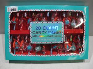 lot 598 image: NEW Holiday Candy Canes with Decorated Jellies (16.9 oz., 20 ct.)