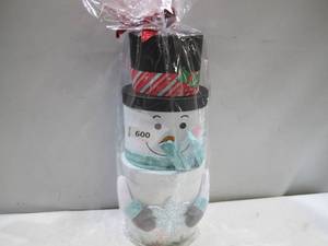 lot 600 image: NEW Snowman Themed Festive Cheer Treat Tower Featuring 4 Gourmet Treats