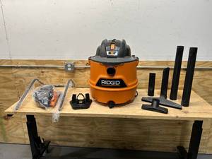 RIDGID 16 Gallon 6.5 Peak HP NXT WetDry Shop Vacuum with Cart, Fine Dust Filter, Locking Hose and Accessories