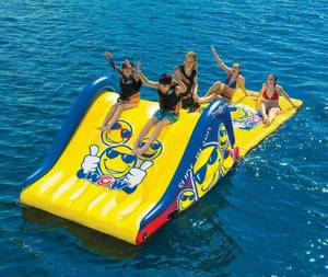 WOW Sports Floating Island Slide and Water Walkway Combo, Blue