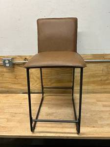 ROOM ESSENTIALS Upholstered Counter Stool with Metal Frame (Camel Faux Leather)
