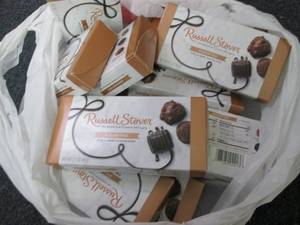 lot 310 image: 12- 1.7 oz Boxes Russel Stover Choc...