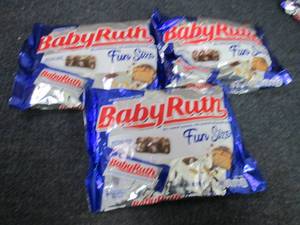 lot 387 image: 3- 10.2 oz Bags Baby Ruth Fun Size...