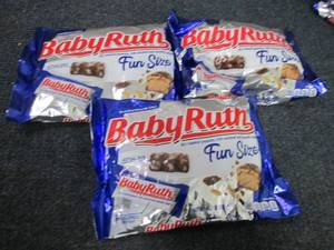 lot 388 image: 3- 10.2 oz Bags Baby Ruth Fun Size...