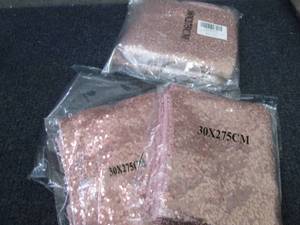 lot 69 image: 2- 2pks Sequinned Table Runners 18x...