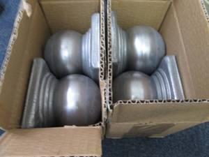 lot 96 image: 2- 2pks Silver Toned Post Caps...