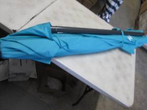 lot 205 image: 9 ft Teal Patio Umbrella...