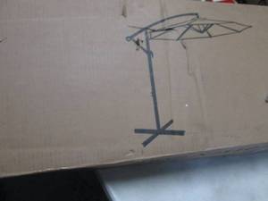 lot 217 image: 10 ft Navy Offset Umbrella with Cro...