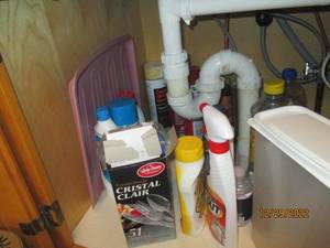 Miscellaneous items under sink incl...
