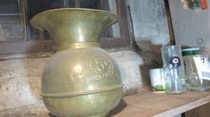 Antique brass spittoon with an All ...