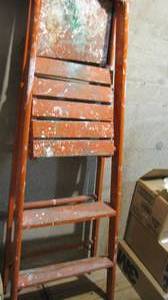Vintage 4 wooden painters step lad...
