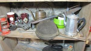 Assorted lot of Antique tools, mugs...