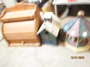 Vintage Bread Box, Bird House, and ...