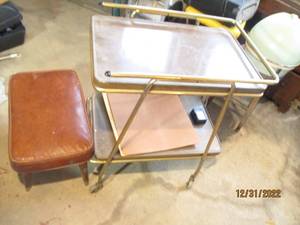 Vintage Metal Rolling Two Tier Stan...
