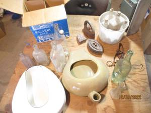 Box of Vintage Bottles, and Decor, ...