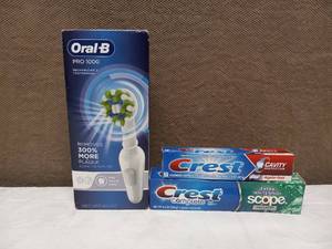 ORAL-B PRO 1000 RECHARGEABLE ELECTRIC TOOTHBRUSH & TOOTHPASTE