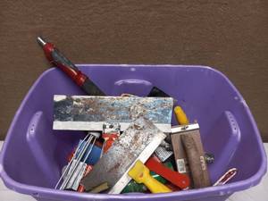 HUGE TOTE OF PAINTING EQUIPMENT