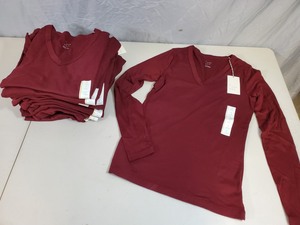 lot 99 image: 12 New Womens V-Neck Long Sleeve Shirts