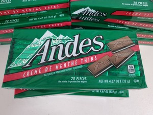 lot 25A image: 22 Packs of Andes Chocolate Mints
