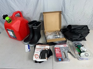 lot 90 image: Rubber Boots, Copper Shirt, Faucet, Tools, Etc