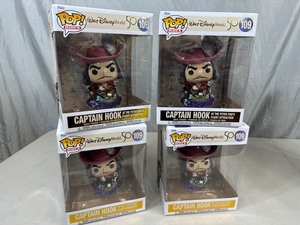 lot 144 image: 4 New Disney Captain Hook Funko Pop Collectibles