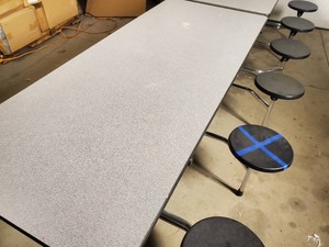 lot 2C image: 12 Seat 12 ft Folding Lunch Room  Cafeteria Table
