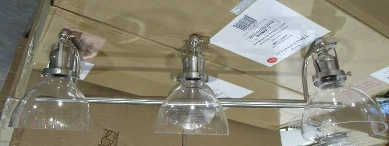 lot 117 image: Threshold 3-Light Industrial Glass Vanity Light