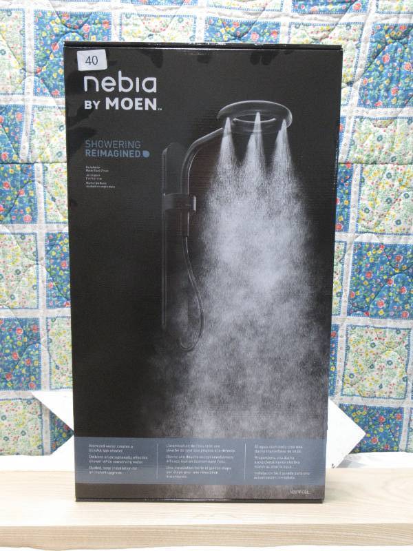 lot 40 image: Moen N214R0BL Nebia Nebia by Moen Spa Shower Rainshower, Matte Black