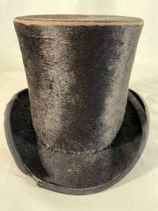 stunning Victorian sealskin (beaver) mens British top hat