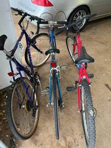 3 bicycles  2 Schwinns and a Bianchi
