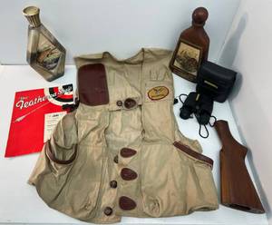 lot 11 image: Misc. Hunting Items And Dcor (Sticky Residue On Binoculars Needs Cleaning)