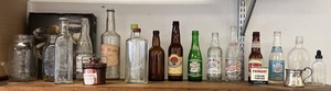 lot 37 image: Shelf Full Of Misc. Antique Bottles Including Pepsi, Schmidt And More