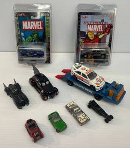 lot 41 image: Group Of Misc. Die-Cast Cars Including Maisto Marvel NIB, Matchbox Super King And More
