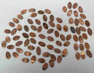 lot 55 image: Group Of Stretched Souvenir Pennies (Some Disney)