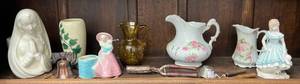 lot 63 image: Shelf Full Of Misc. Vintage Items