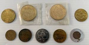 lot 71 image: Group Of Vintage Misc. Tokens & Novelty Coins Including Minnesota Twins 1965 World Series Coin