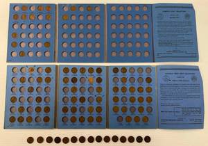 lot 76 image: Lincoln Cents Folders With Some Coin And Some Wheat Pennys