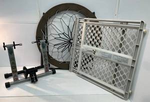 lot 96 image: Group Including Radmag Trainer For Bikes, Baby Gate And Folding Bunji Chair